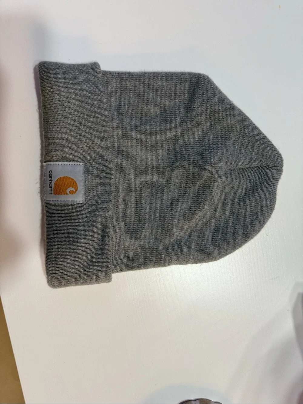 Carhartt Gray Solid Beanie Hat - Knit Style, Unisex Adults, One Size